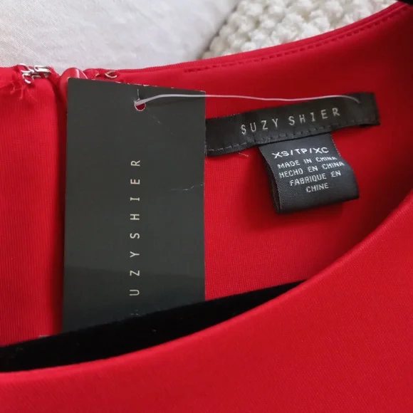 Bright Red Sleeved Dress XS - Picture 5 of 6